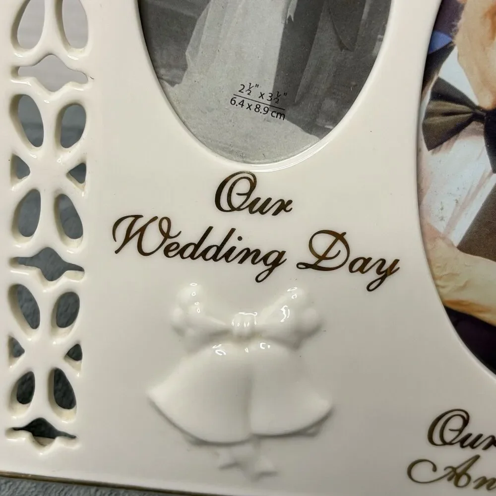 Russ 50th Wedding Anniversary Porcelain Picture Photo Frame Ornate